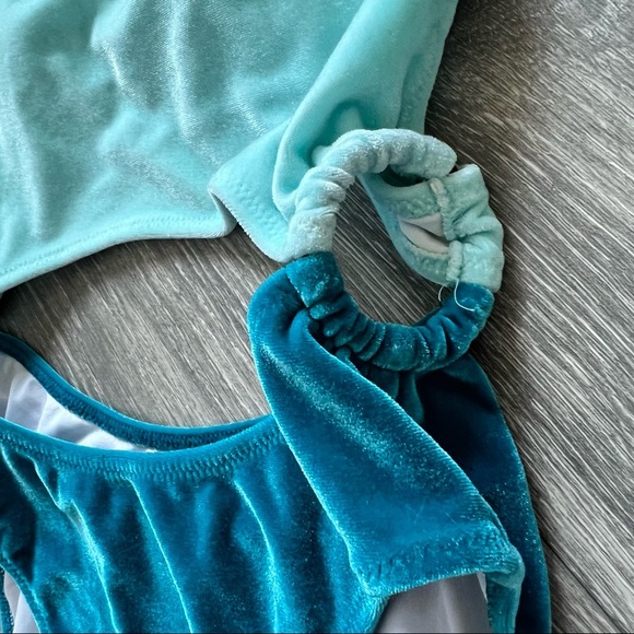 Pink Victoria’s Secret Two toned blue Velvet cutout one piece swim suit size S - Picture 6 of 13